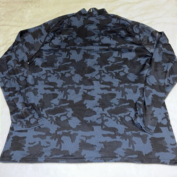 Mens UNRL Quarter Zip Pullover Blue Camo Golf Stretch Long Sleeve Size XLarge - Picture 6 of 7